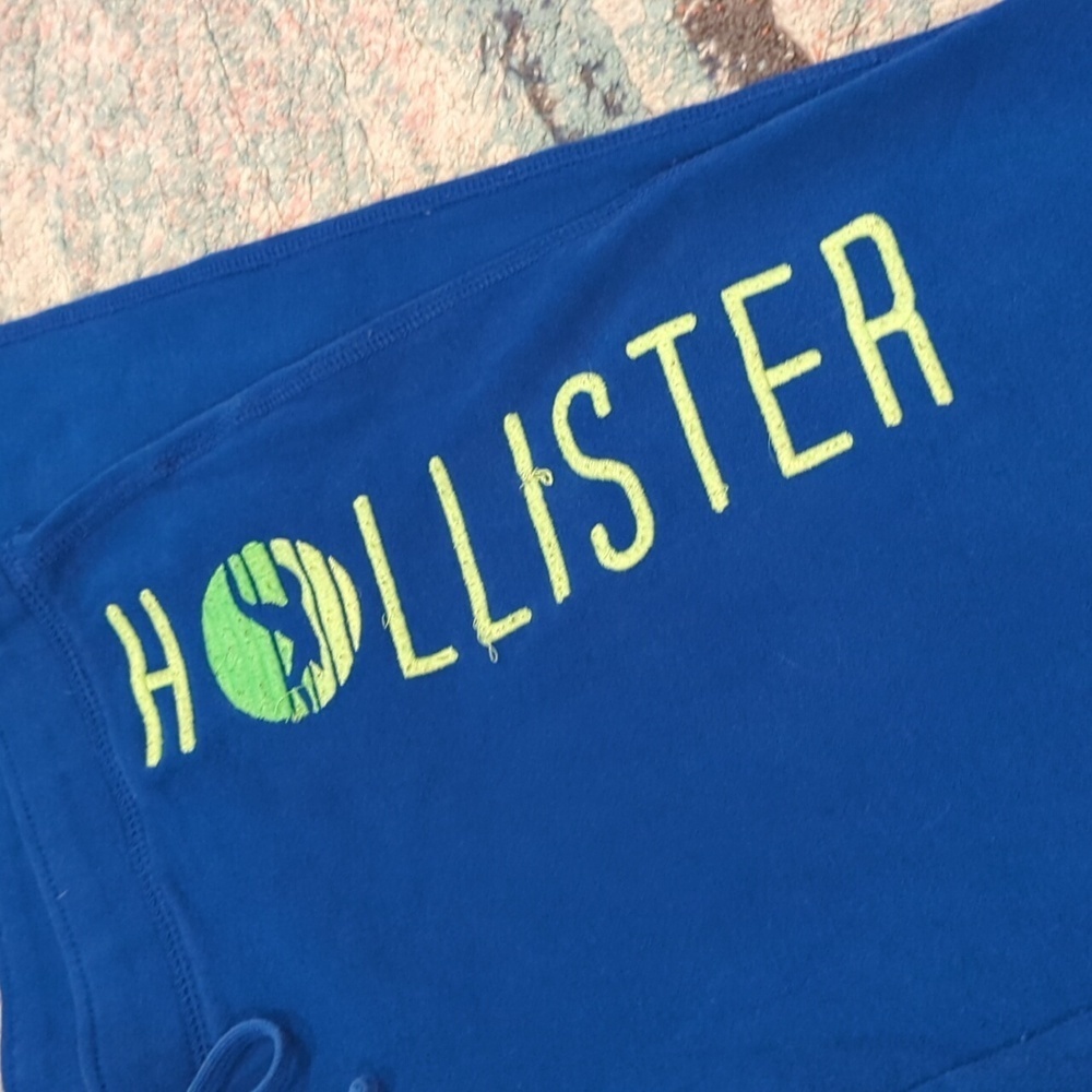 Y2k Hollister Spellout Straight Pants Blue 2000's Depop Low Rise Lounge Comfy - Picture 2 of 11